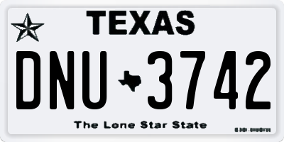 TX license plate DNU3742