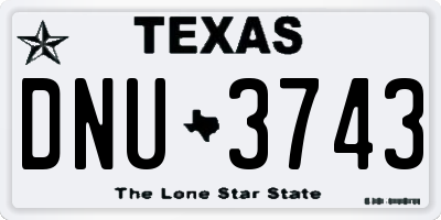 TX license plate DNU3743