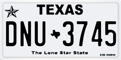 TX license plate DNU3745