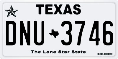 TX license plate DNU3746