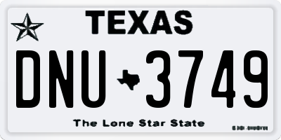 TX license plate DNU3749