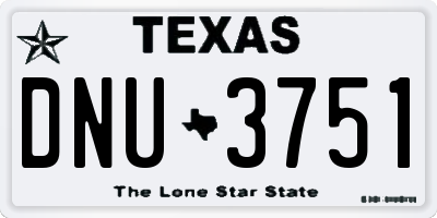 TX license plate DNU3751