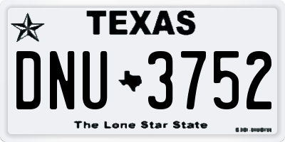 TX license plate DNU3752