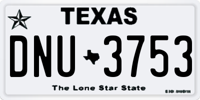 TX license plate DNU3753