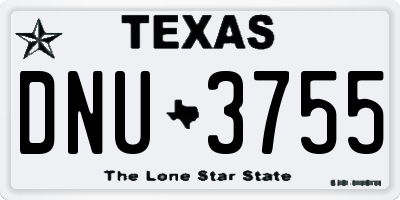 TX license plate DNU3755