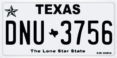 TX license plate DNU3756