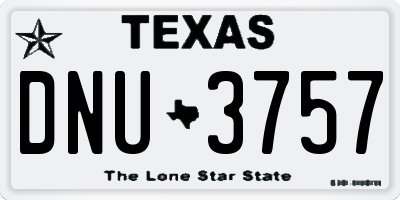 TX license plate DNU3757