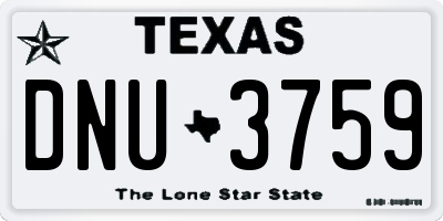 TX license plate DNU3759