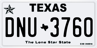 TX license plate DNU3760