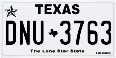 TX license plate DNU3763