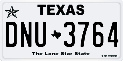 TX license plate DNU3764