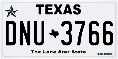 TX license plate DNU3766