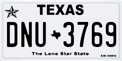TX license plate DNU3769