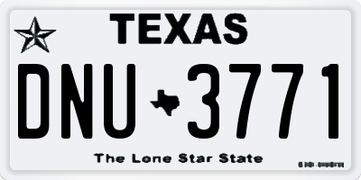 TX license plate DNU3771