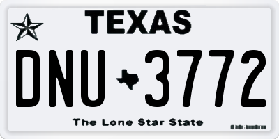 TX license plate DNU3772