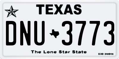 TX license plate DNU3773