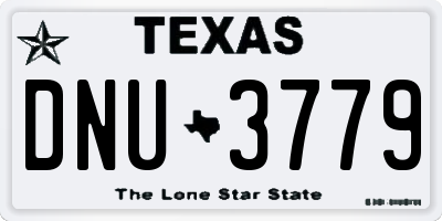 TX license plate DNU3779