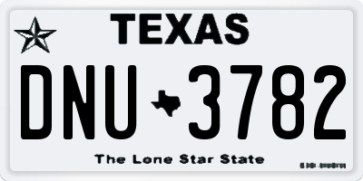 TX license plate DNU3782
