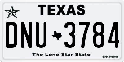 TX license plate DNU3784