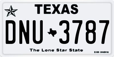 TX license plate DNU3787