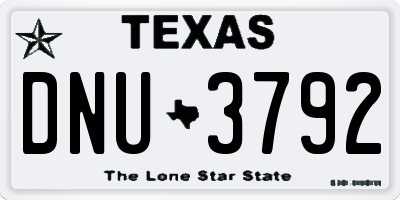 TX license plate DNU3792