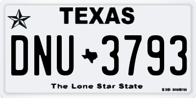 TX license plate DNU3793