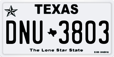 TX license plate DNU3803