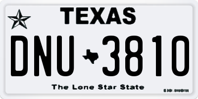 TX license plate DNU3810
