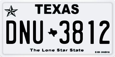 TX license plate DNU3812