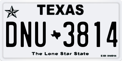 TX license plate DNU3814