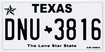 TX license plate DNU3816