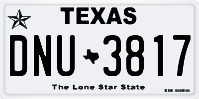 TX license plate DNU3817