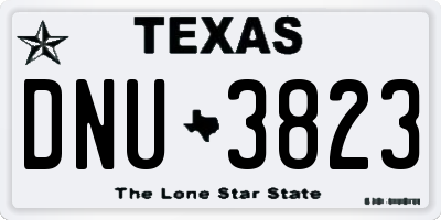 TX license plate DNU3823