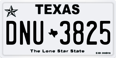 TX license plate DNU3825