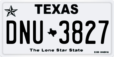 TX license plate DNU3827