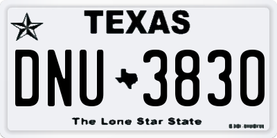 TX license plate DNU3830