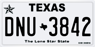 TX license plate DNU3842