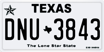 TX license plate DNU3843
