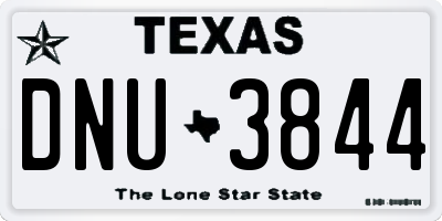 TX license plate DNU3844