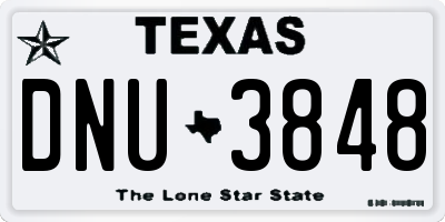 TX license plate DNU3848