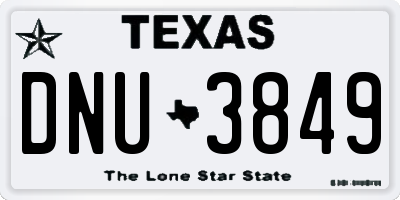 TX license plate DNU3849