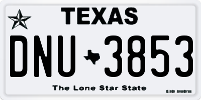 TX license plate DNU3853
