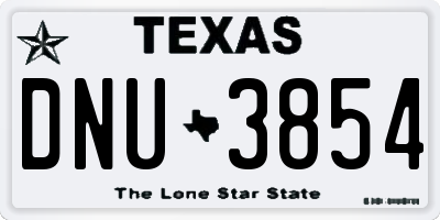 TX license plate DNU3854