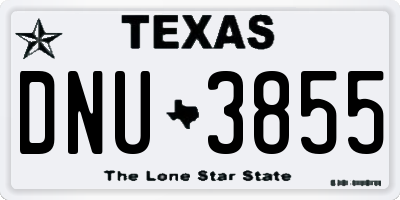 TX license plate DNU3855
