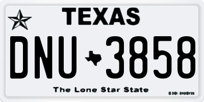 TX license plate DNU3858