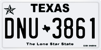 TX license plate DNU3861