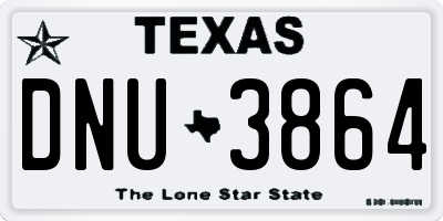 TX license plate DNU3864