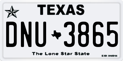 TX license plate DNU3865