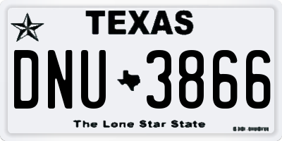 TX license plate DNU3866