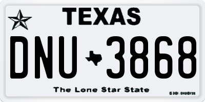 TX license plate DNU3868